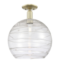 Innovations Lighting 716-1C-AB-G1213-14CL - Athens Deco Swirl - 1 Light - 14 inch - Antique Brass - Semi-Flush Mount