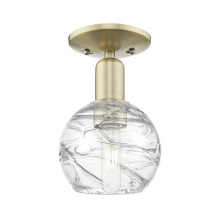 Innovations Lighting 716-1C-AB-G1213-6CL - Athens Deco Swirl - 1 Light - 6 inch - Antique Brass - Semi-Flush Mount