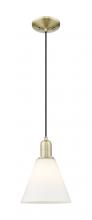 Innovations Lighting 716-1P-AB-GBC-81 - Berkshire Glass - 1 Light - 8 inch - Antique Brass - Cord hung - Mini Pendant