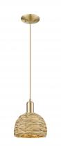 Innovations Lighting 716-1P-CB-RBD-8-NAT - Woven Rattan - 1 Light - 8 inch - Champagne Bronze - Cord hung - Mini Pendant
