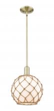 Innovations Lighting 716-1S-AB-G121-10RB - Farmhouse Rope - 1 Light - 10 inch - Antique Brass - Stem hung - Mini Pendant
