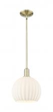 Innovations Lighting 716-1S-AB-G1217-10WV - White Venetian - 1 Light - 10 inch - Antique Brass - Stem hung - Mini Pendant