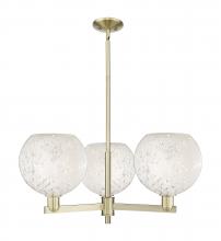 Innovations Lighting 716-3CR-AB-G1216-10WM - White Mouchette - 3 Light - 32 inch - Antique Brass - Stem hung - Pendant