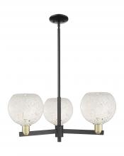 Innovations Lighting 716-3CR-BAB-G1216-8WM - White Mouchette - 3 Light - 30 inch - Black Antique Brass - Stem hung - Pendant