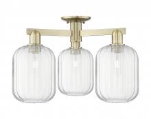 Innovations Lighting 716-3F-AB-G460-7CL - Preston Cylinder - 3 Light - 6 inch - Antique Brass - Semi-Flush Mount