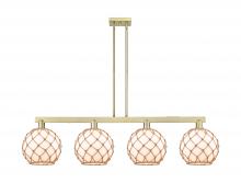 Innovations Lighting 716-4I-AB-G121-10RB - Farmhouse Rope - 4 Light - 53 inch - Antique Brass - Stem hung - Island Light
