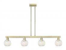 Innovations Lighting 716-4I-AB-G1216-6WM - White Mouchette - 4 Light - 49 inch - Antique Brass - Stem hung - Island Light