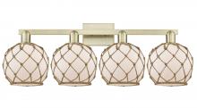 Innovations Lighting 716-4W-AB-G121-8RB - Farmhouse Rope - 4 Light - 35 inch - Antique Brass - Bath Vanity Light