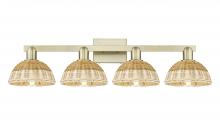 Innovations Lighting 716-4W-AB-NBD2-75-NAT - Natural Ballston Dome - 4 Light - 36 inch - Antique Brass - Bath Vanity Light
