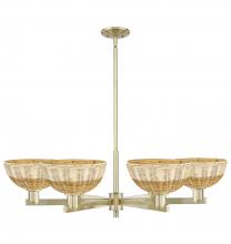 Innovations Lighting 716-6CR-AB-NBD2-9-NAT - Bristol Natural II - 6 Light - 39 inch - Antique Brass - Stem hung - Chandelier