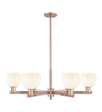 Innovations Lighting 716-6CR-AC-G1217-6WV - White Venetian - 6 Light - 36 inch - Antique Copper - Stem hung - Chandelier
