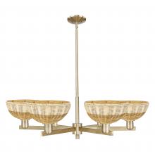 Innovations Lighting 716-6CR-CB-NBD2-9-NAT - Bristol Natural II - 6 Light - 39 inch - Champagne Bronze - Stem hung - Chandelier