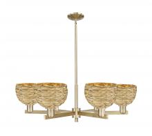 Innovations Lighting 716-6CR-CB-RBD-8-NAT - Woven Rattan - 6 Light - 38 inch - Champagne Bronze - Stem hung - Chandelier