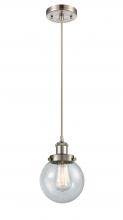 Innovations Lighting 916-1P-SN-G204-6 - Beacon - 1 Light - 6 inch - Brushed Satin Nickel - Cord hung - Mini Pendant