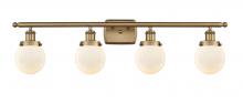 Innovations Lighting 916-4W-BB-G201-6 - Beacon - 4 Light - 36 inch - Brushed Brass - Bath Vanity Light