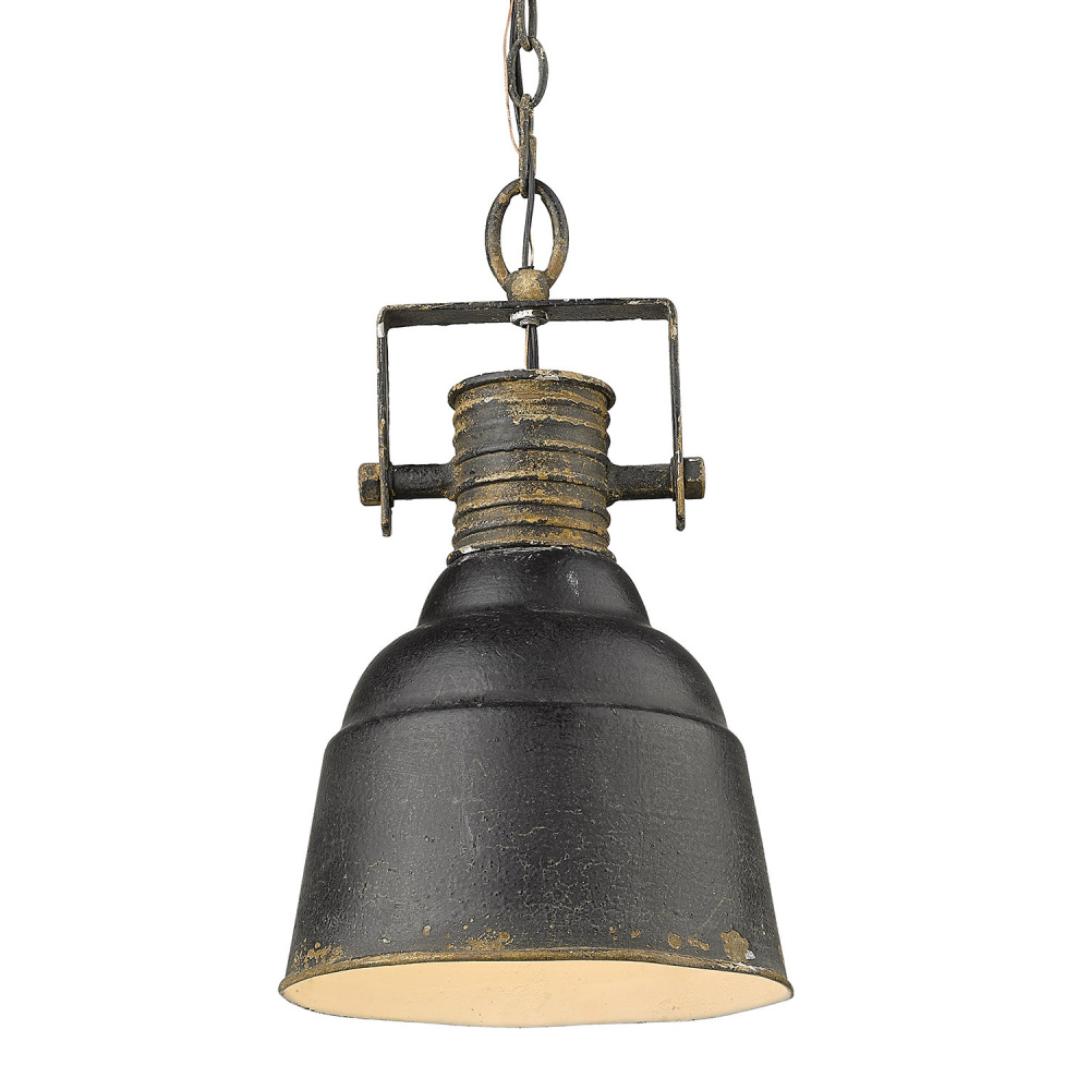 Wry Lighting Quarry 1-light Pendant in Antique Black Iron