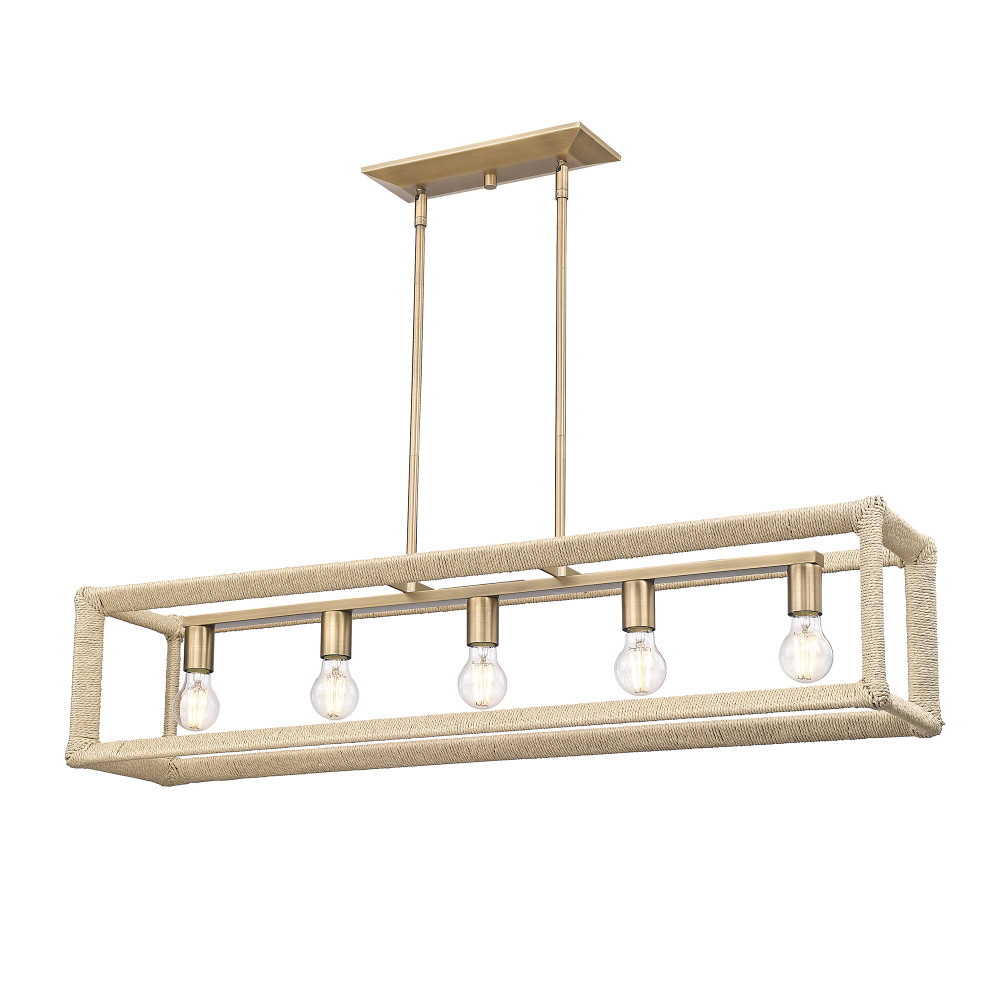 Wry Lighting Kimber 5-light Island Light in Modern Brass