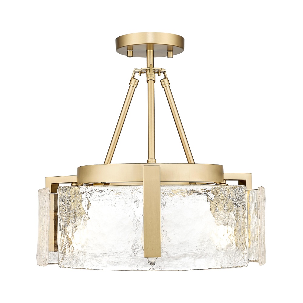 Golden Lighting Aenon 3-light Semi-Flush Mount in Brushed Champagne Brass