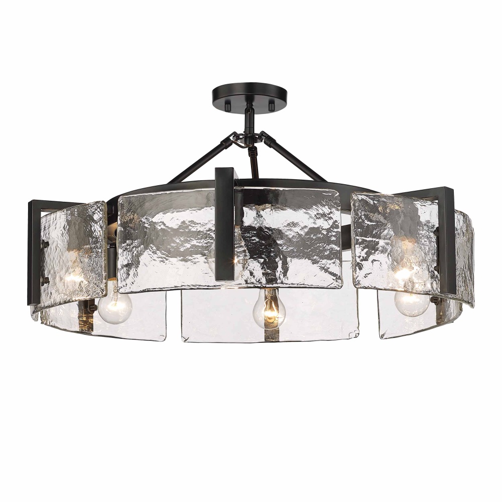 Golden Lighting Aenon 6-light Semi-Flush Mount in Matte Black