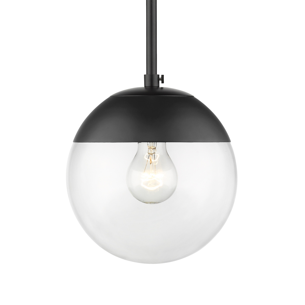 Golden Lighting Dixon 1-light Pendant in Matte Black and Clear Glass