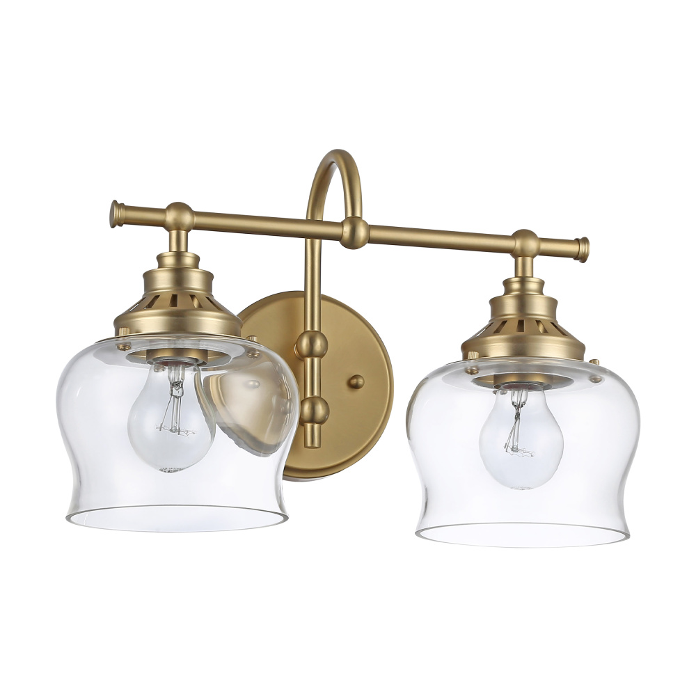 Wry Lighting Daphne 2-light Vanity in Brushed Champagne Brass