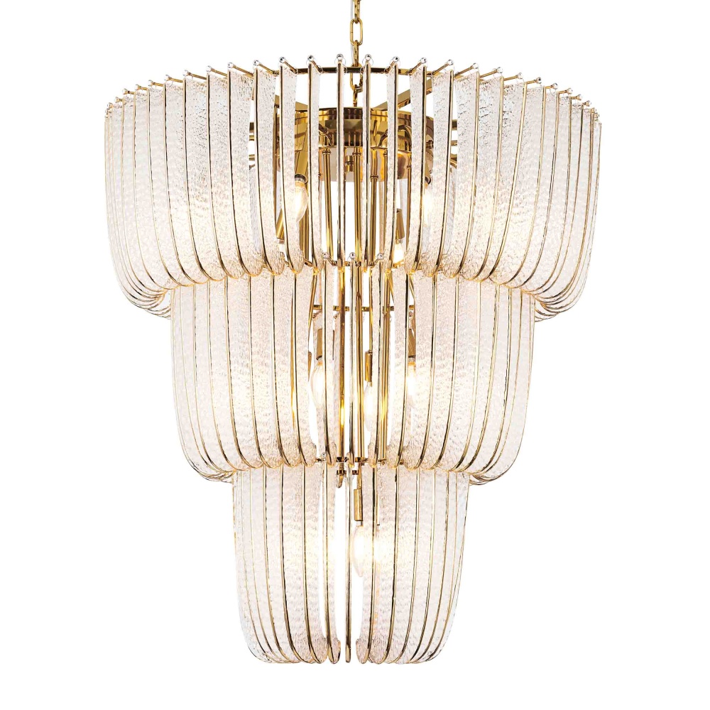 Ziva by Golden Lighting Shahi 17-light Chandelier in Titanium Gold