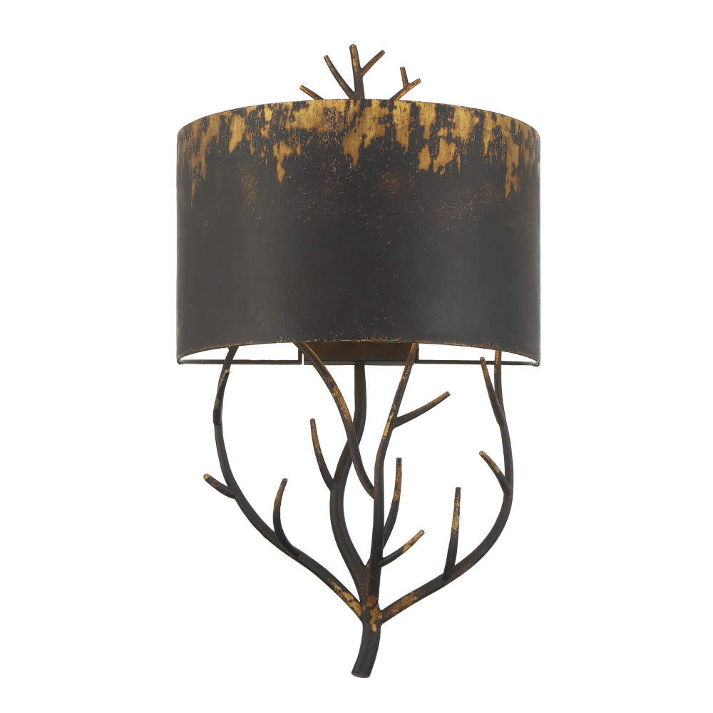 Wry Lighting Arboreal 2-light Wall Sconce in Antique Black Iron