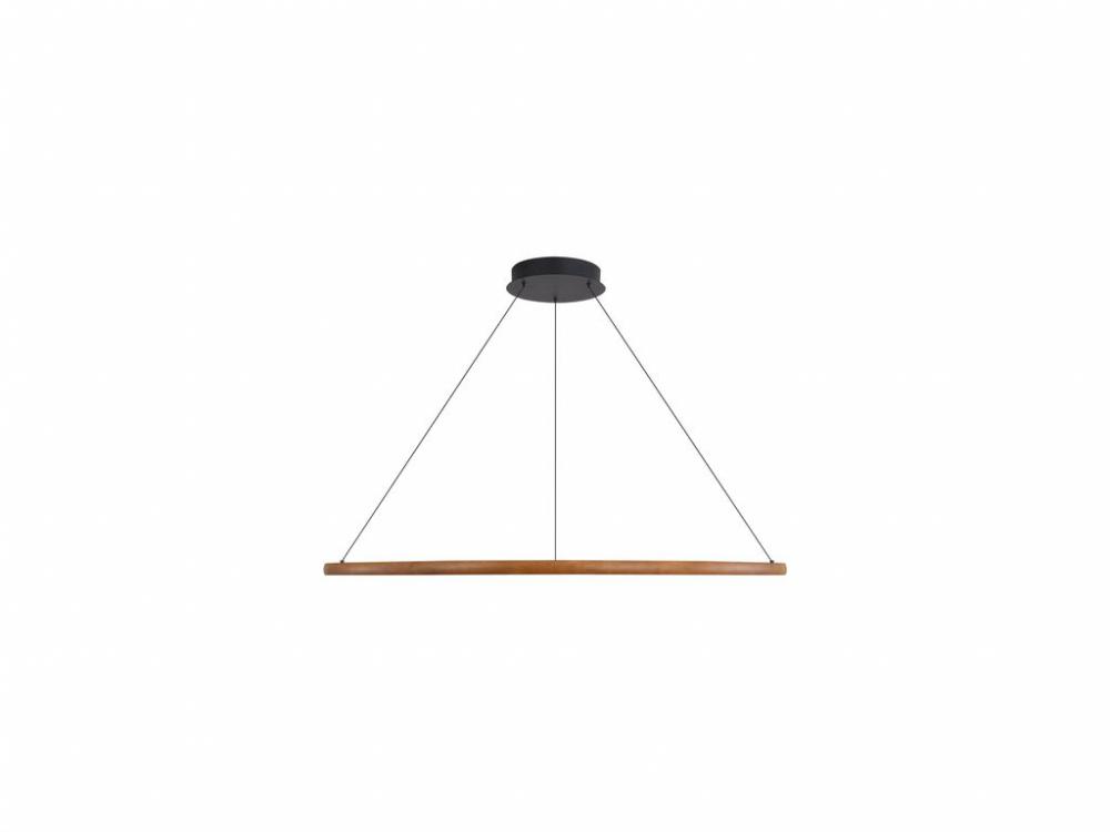 Veritas 35" LED Ring Chandelier in Walnut