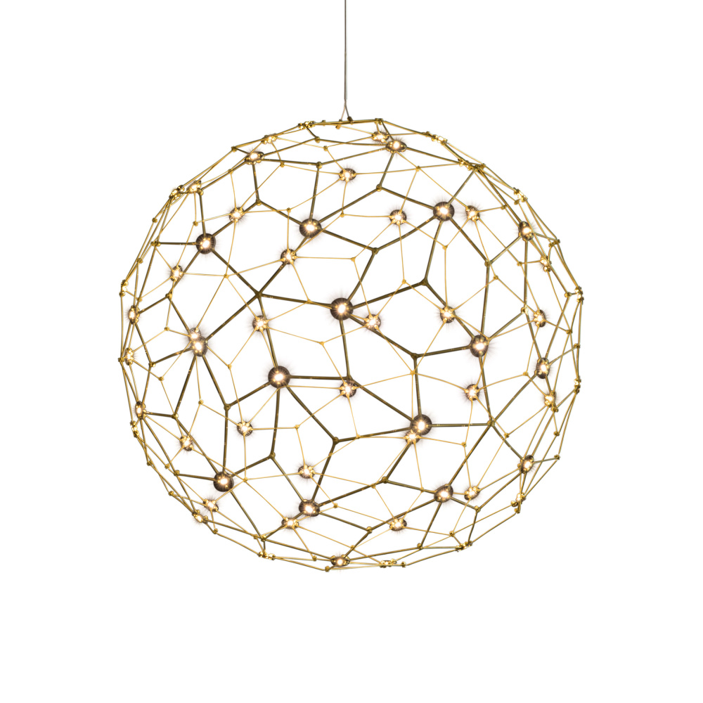 Golden Lighting Spheris Integrated LED 24in Pendant in Natural Brass