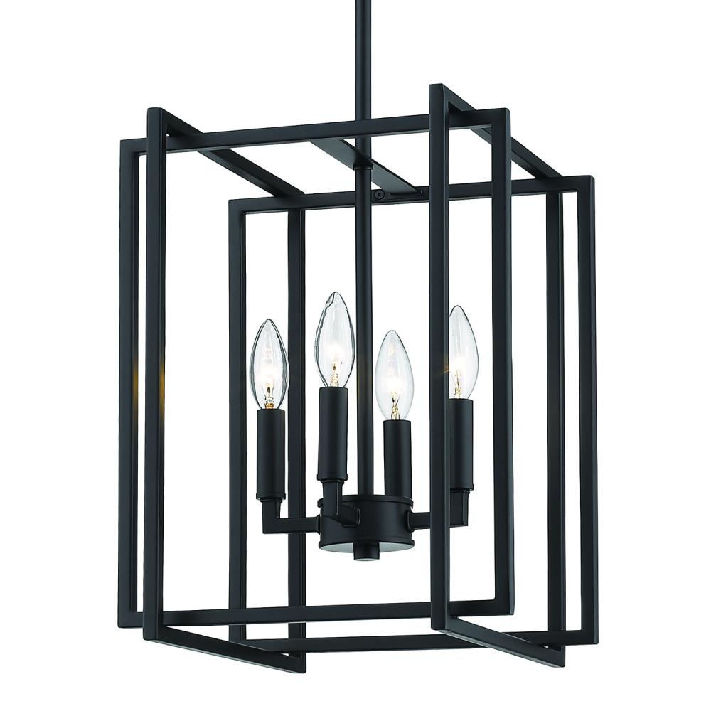 Golden Lighting Tribeca 4-light Pendant in Matte Black