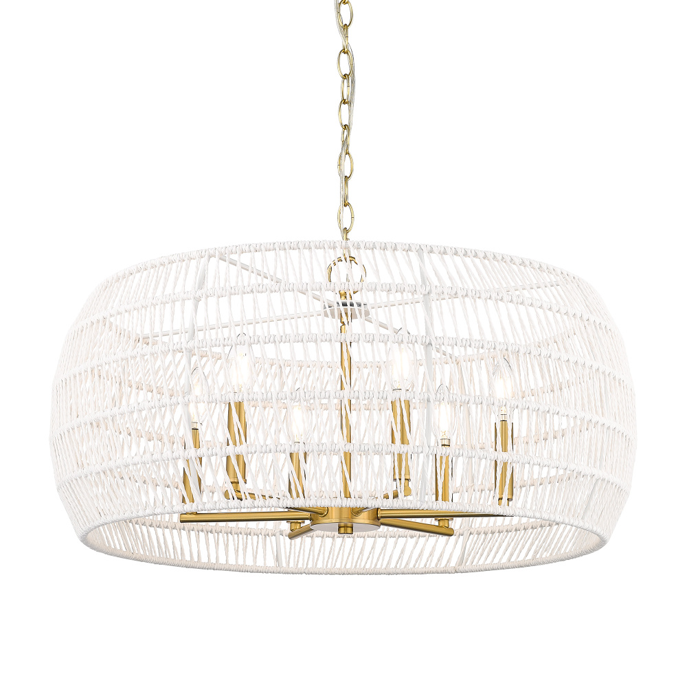 Wry Lighting Ellie 6-light Chandelier in Modern Brushed Gold
