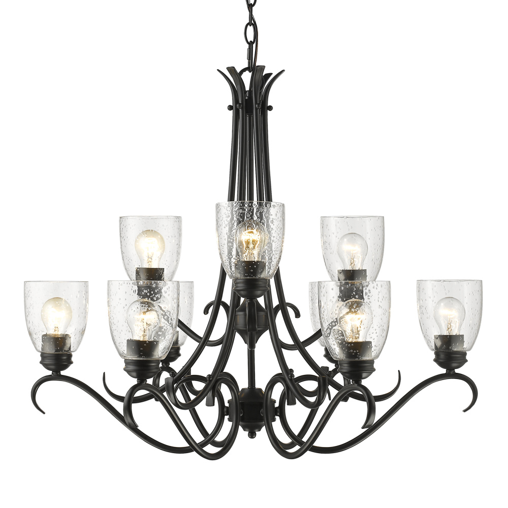 Golden Lighting Parrish 9-light Chandelier in Matte Black