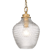 Golden 1088-M MBG-CLR - Golden Lighting Adeline 1-light Pendant in Modern Brushed Gold