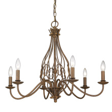 Golden 1349-6 BC - Wry Lighting Antoinette 6-light Chandelier in Burnished Chestnut