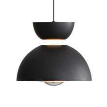 Golden 1816-2S SNB-CH - Wry Lighting Vintra Integrated LED Pendant in Sand Black and Chrome shade