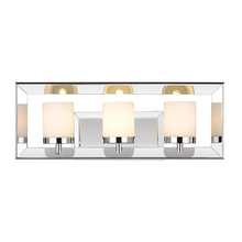 Golden 2074-BA3 CH - Smyth 3 Light Bath Vanity (Chrome & Opal Glass)