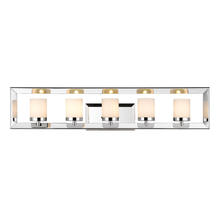 Golden 2074-BA5 CH - 5 Light Bath Vanity (Chrome & Opal Glass)