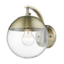 Golden 3219-1W AB-AB - Golden Lighting Dixon 1-light Wall Sconce in Aged Brass and Clear Glass