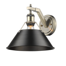 Golden 3306-1W AB-BLK - Yep by Golden Lighting Orwell 1-light Wall Sconce in Aged Brass and Matte Black shade