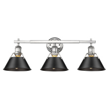 Golden 3306-BA3 CH-BLK - Yep by Golden Lighting Orwell 3-light Vanity in Chrome and Matte Black shade