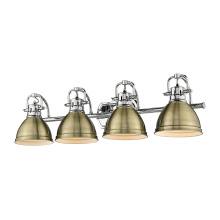 Golden 3602-BA4 CH-AB - Yep by Golden Lighting Duncan 4-light Vanity in Chrome and Aged Brass shade