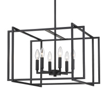 Golden 6070-6 BLK-BLK - Golden Lighting Tribeca 6-light Chandelier in Matte Black