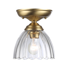 Golden 6952-SF7 BCB-CLR - Golden Lighting Audra 1-light 7in Semi-Flush Mount in Brushed Champagne Brass