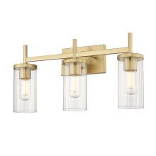 Golden 7011-BA3 BCB-CLR - Golden Lighting Winslett 3-light Vanity in Brushed Champagne Brass