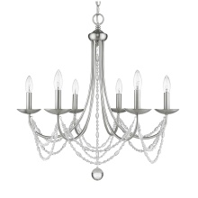 Golden 7644-6 PW - Golden Lighting Mirabella 6-light Chandelier in Pewter