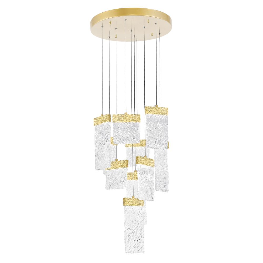 Carolina LED Chandelier With Gold Leaf Finish