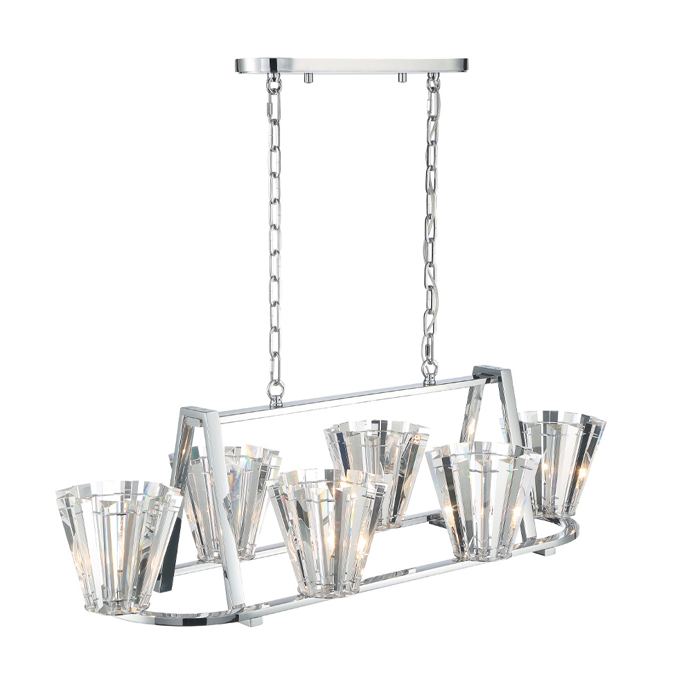 RICCA,6LT OVAL CHANDELIER,CHR