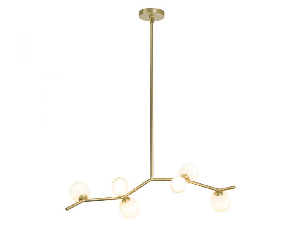 Hampton 6 Light Glass Globe Chandelier