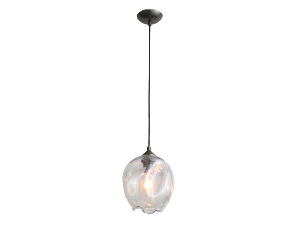 Sonoma Ave. 12"  Globe Pendant with Dark Bronze Accents and Clear Glass