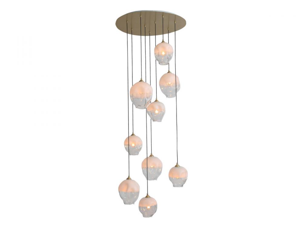 Sonoma Ave. 9 Light White And Clear Globe Multi Port Pendant